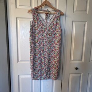 Gap Womens Floral Ditsy Print V-Neck Tie Back Rayon Shift Dress Multicolor Large